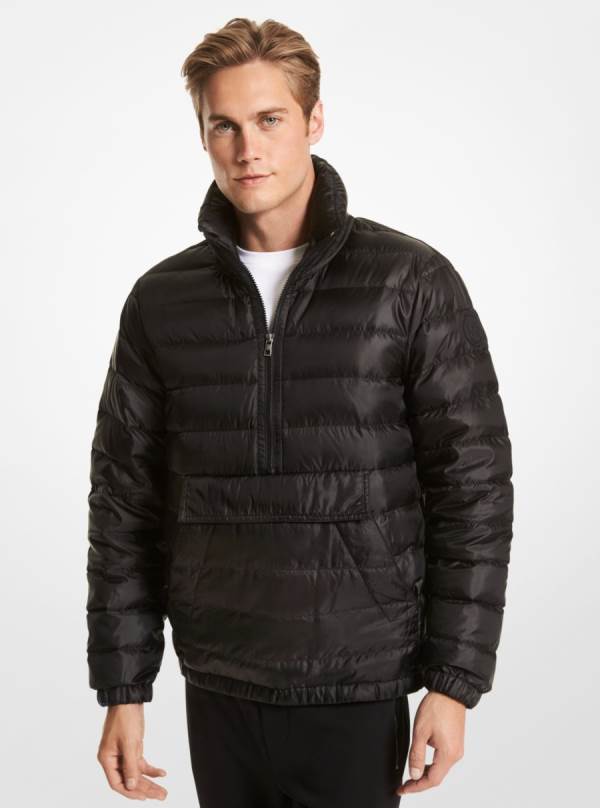 Panske Bundy Michael Kors Stirling Packable Quilted Ciré Popover Čierne - Oblecenie Michael Kors Sleva | VYADL-1795